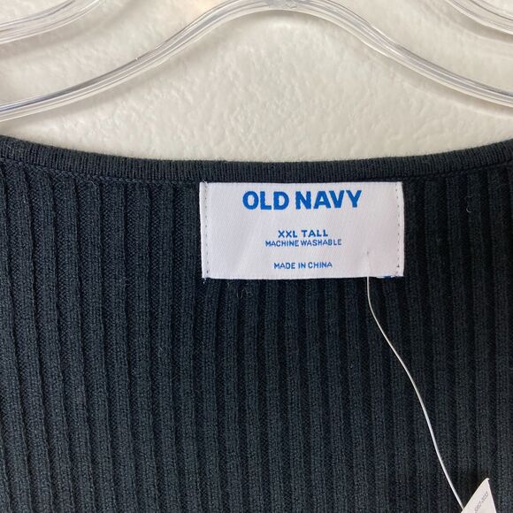 Old Navy NWT Stretchy Ribbed Sweater Size XXL Tall Black Sweetheart Neckline - Picture 3 of 6